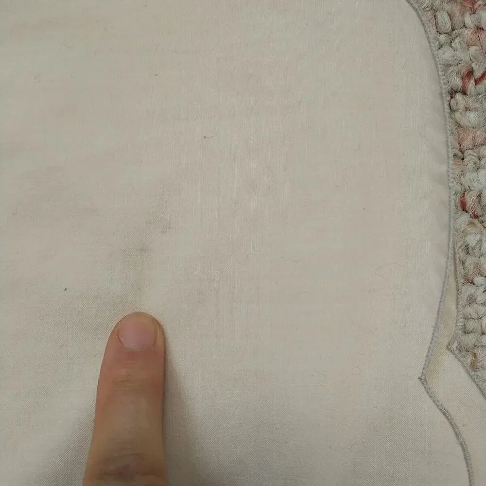 Large Tablecloth Embroidered Floral Cream Scalloped Trim Lightweight Oval Neutra